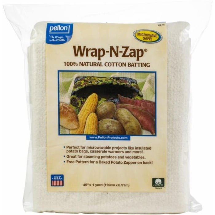 Pellon Batting Wrap N Zap Cotton 45in x 36in Natural
