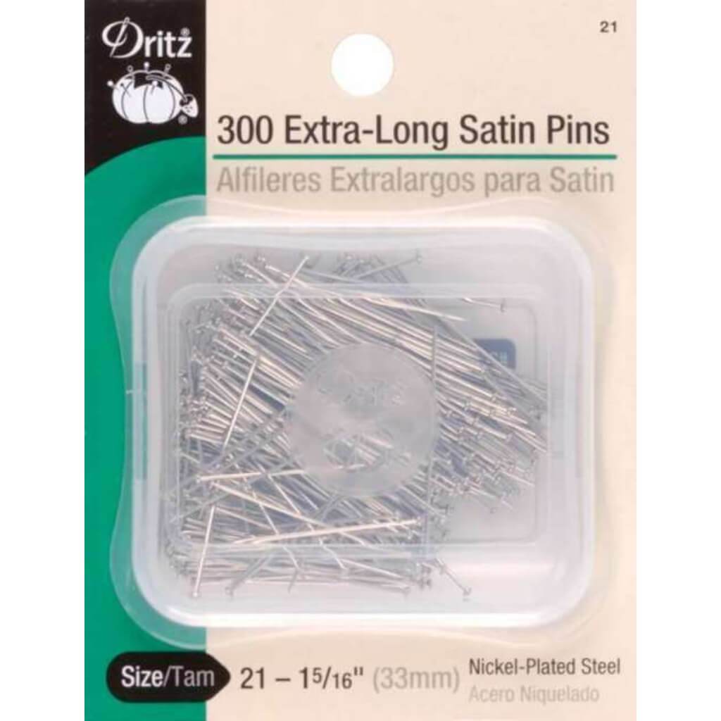 Extra-Long Satin Pins Size 21