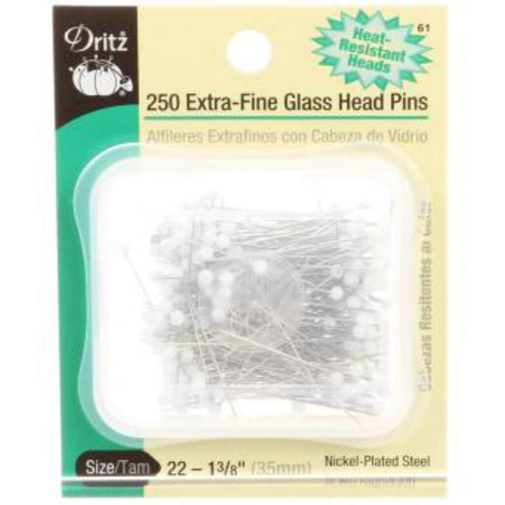 Extra Fine Glass Head Pins Size 22