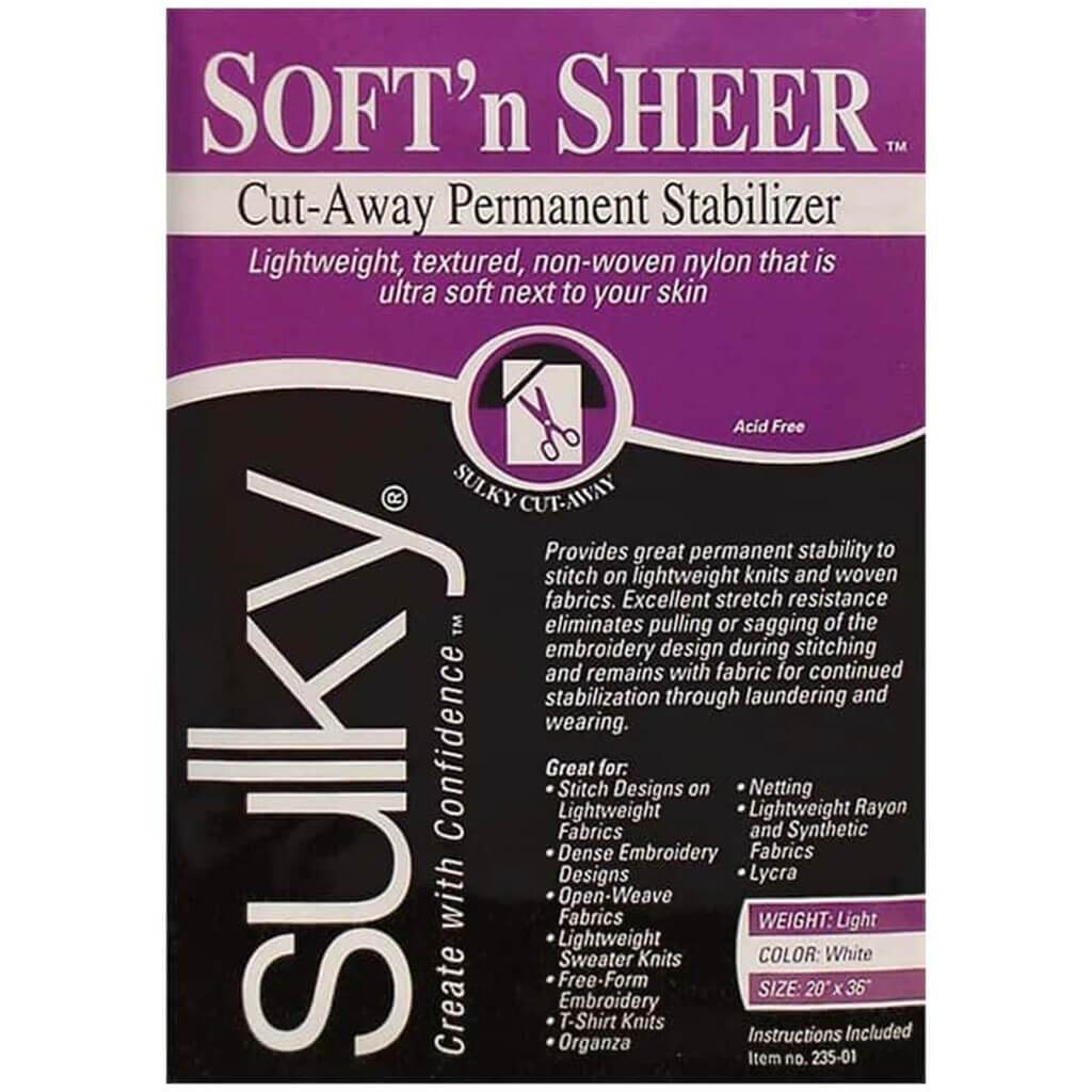 Sulky Soft 'n Sheer Stabilizer 20in x 36in White