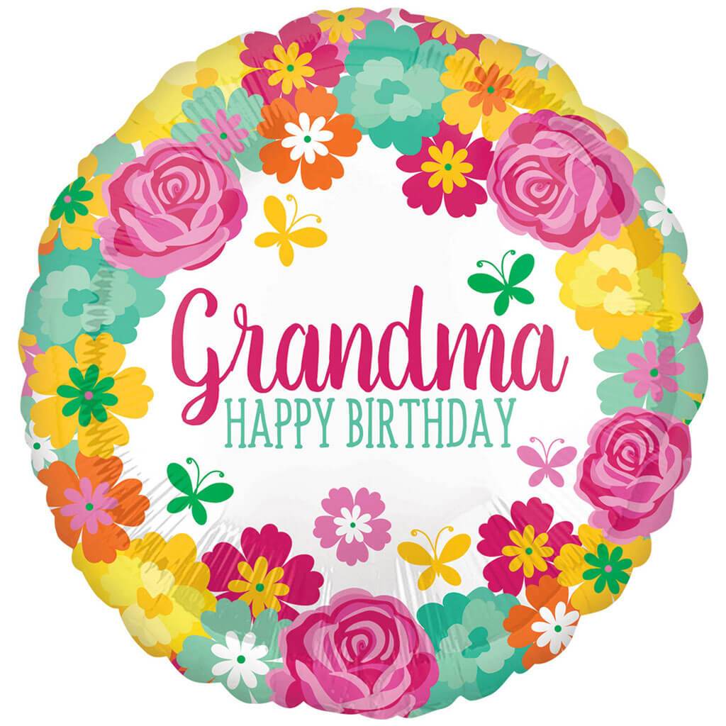 Happy Birthday Grandma Floral 18in