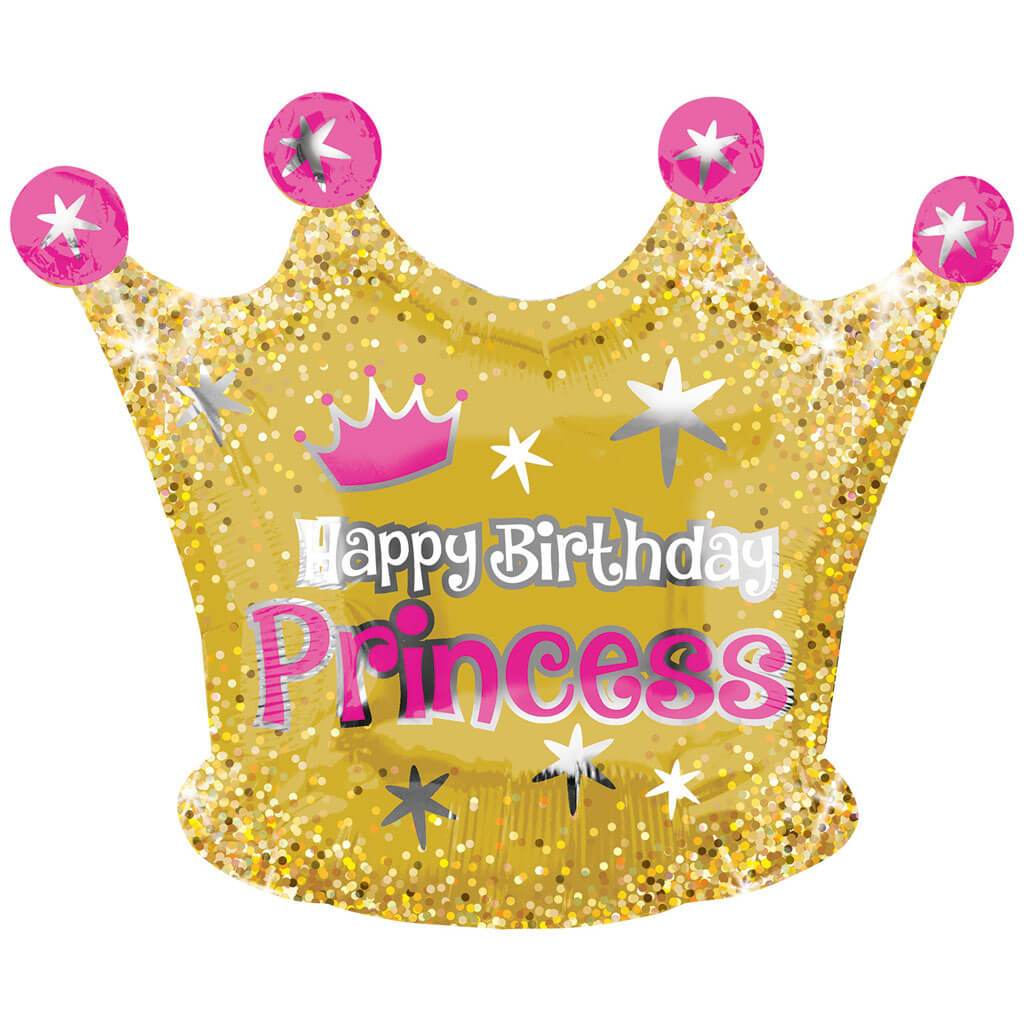 Birthday Gold Crown Junior Shape 18in