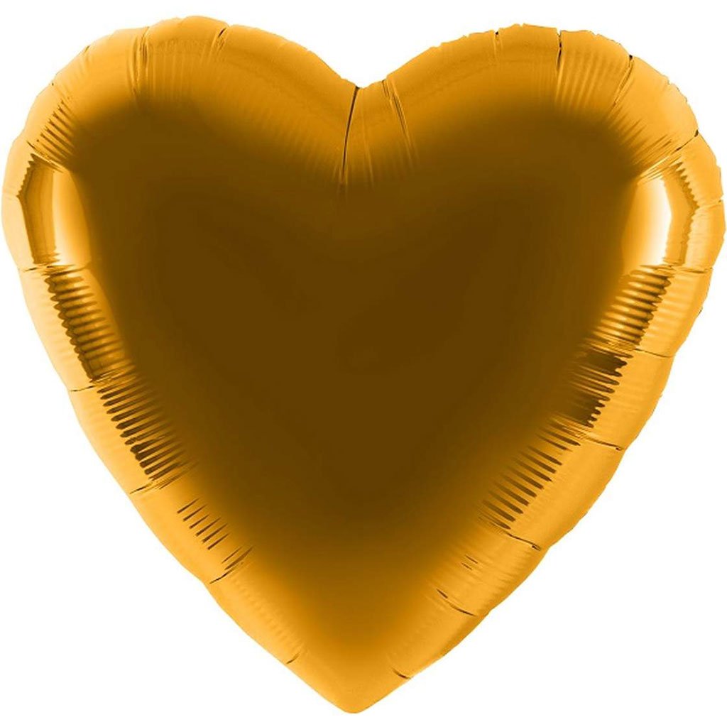 Metallic Gold Heart Foil Balloon, 28in