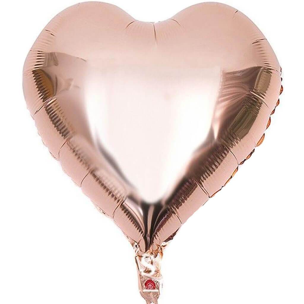 Metallic Rose Gold Heart Foil Balloon, 28in