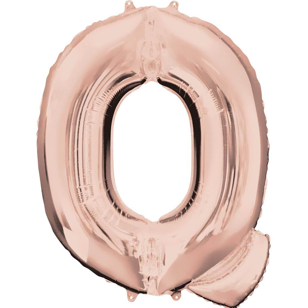 Foil Balloon Letter Q 16in, Rose Gold