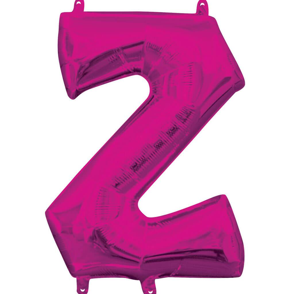 Letter Z Pink Foil Balloon, 16in