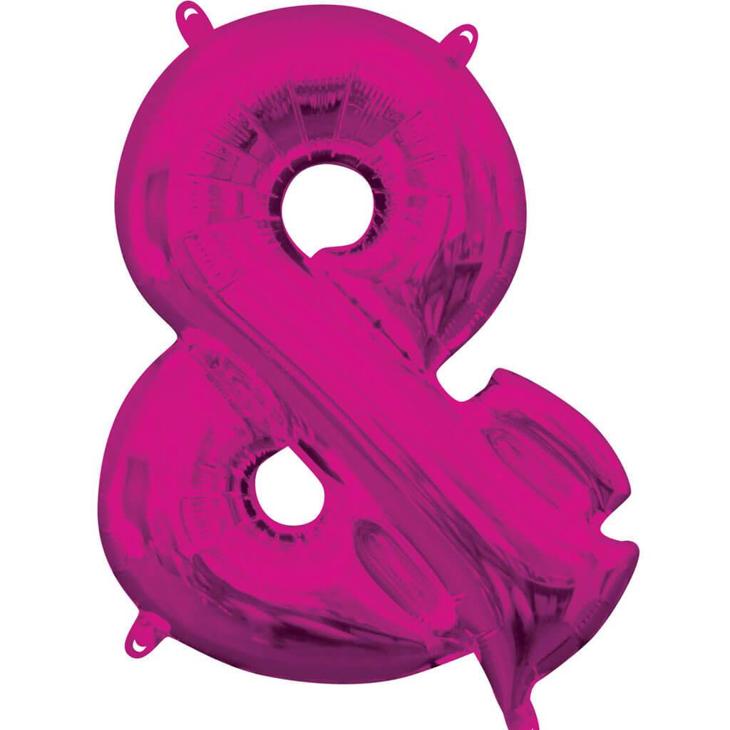 Symbol Ampersand Sign Pink Foil Balloon, 16in