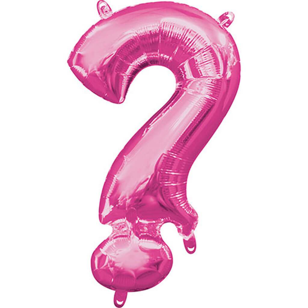 Symbol Question Mark Sign Pink Foil Balloon, 16in