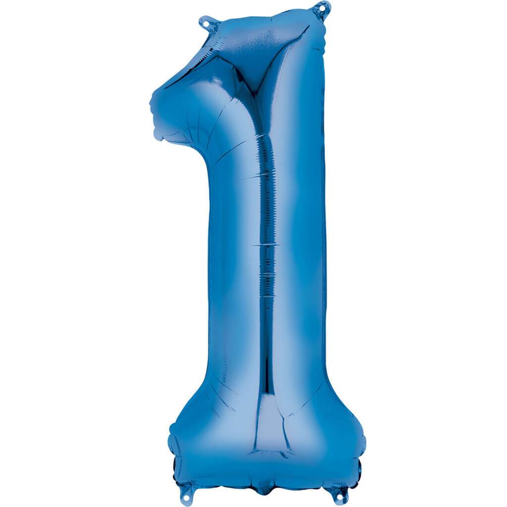 Number 1 Blue Foil Balloon, 16in