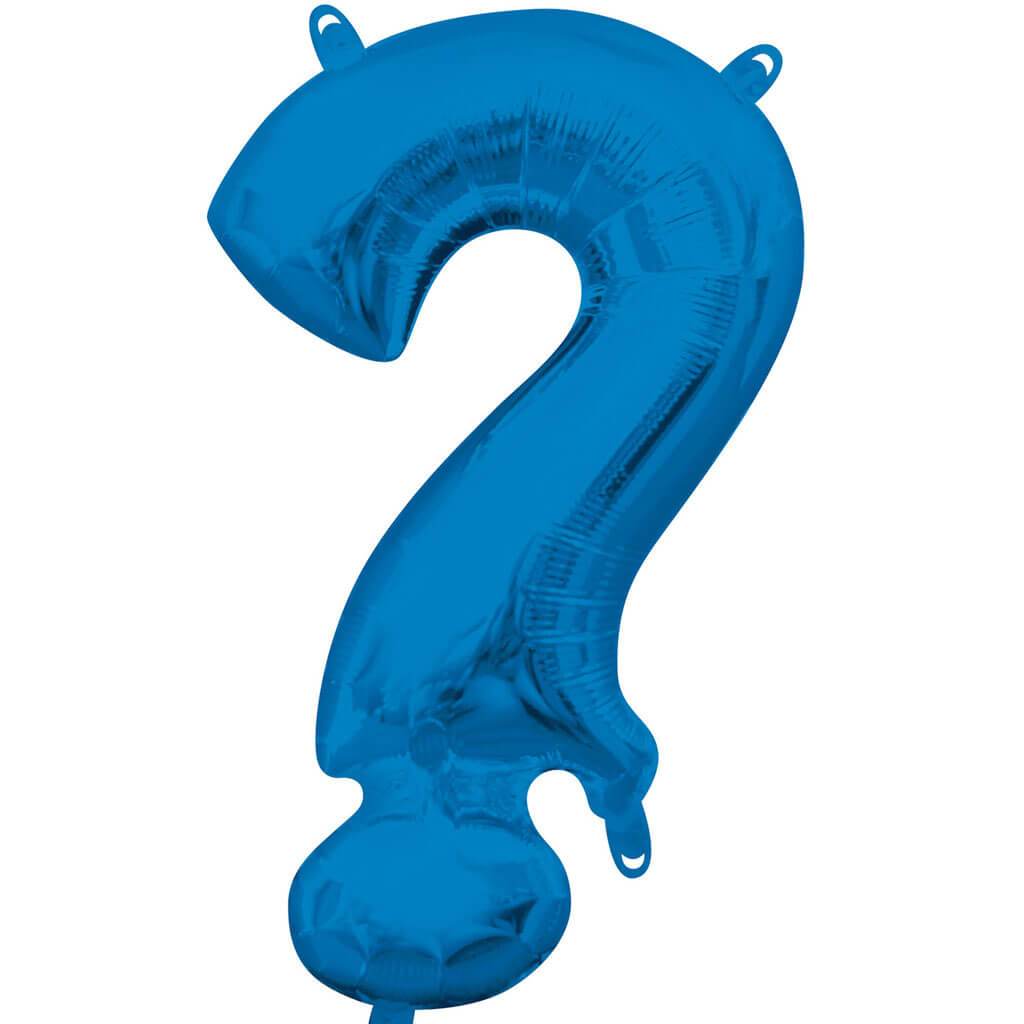 Symbol Question Mark Sign Blue Foil Balloon, 16in