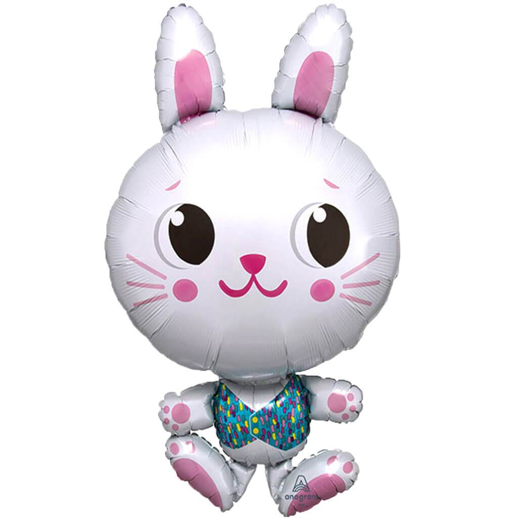 Funny Bunny Super Shape Foil Balloon, 34in