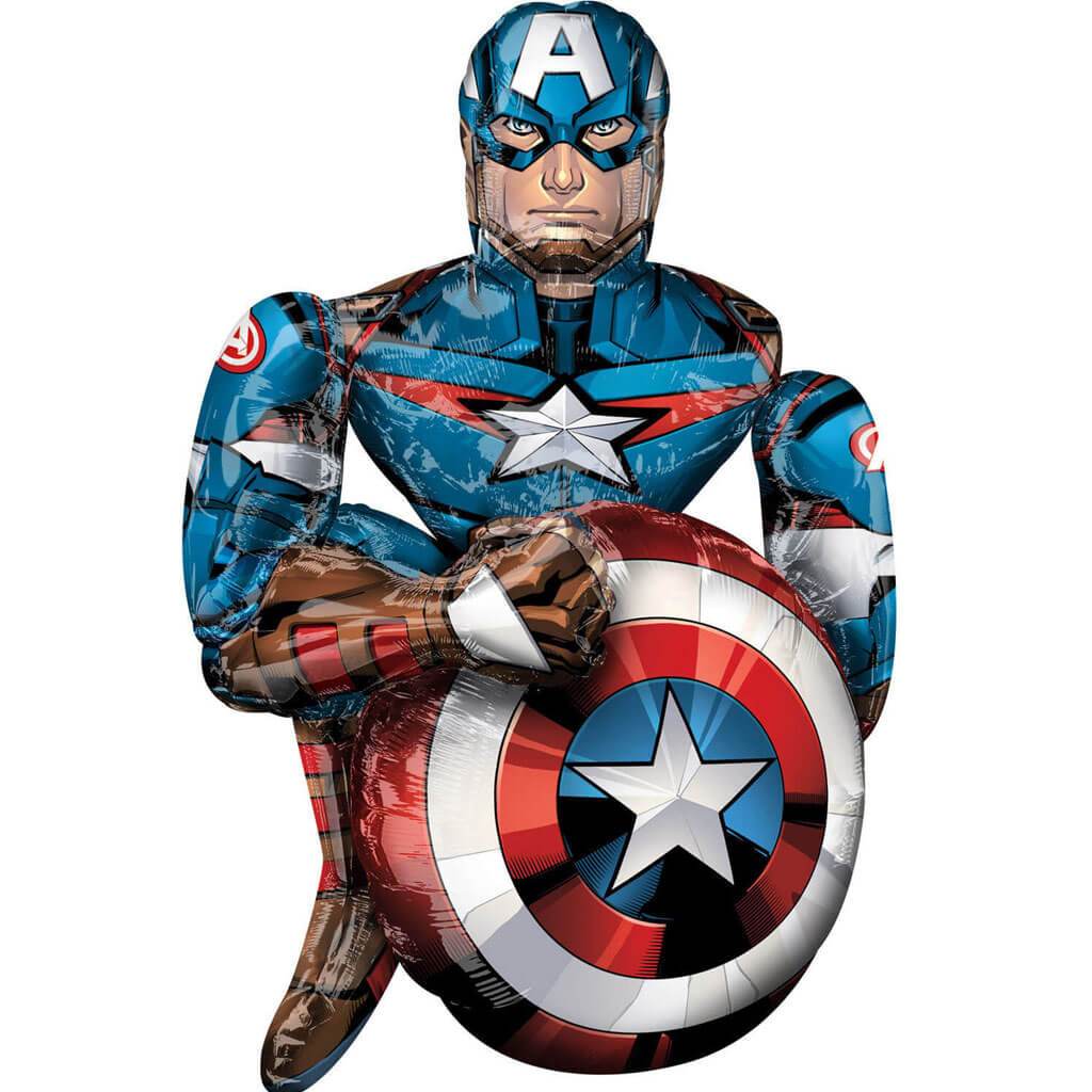 Airwalker Avengers Captain Foil Balloon, 39in