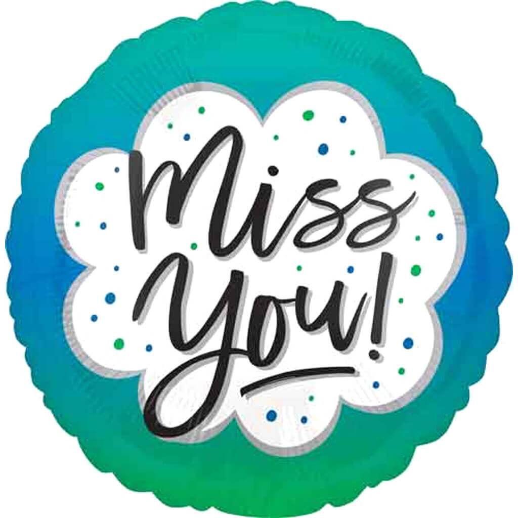 Miss You Ombre Foil Balloon, 18in