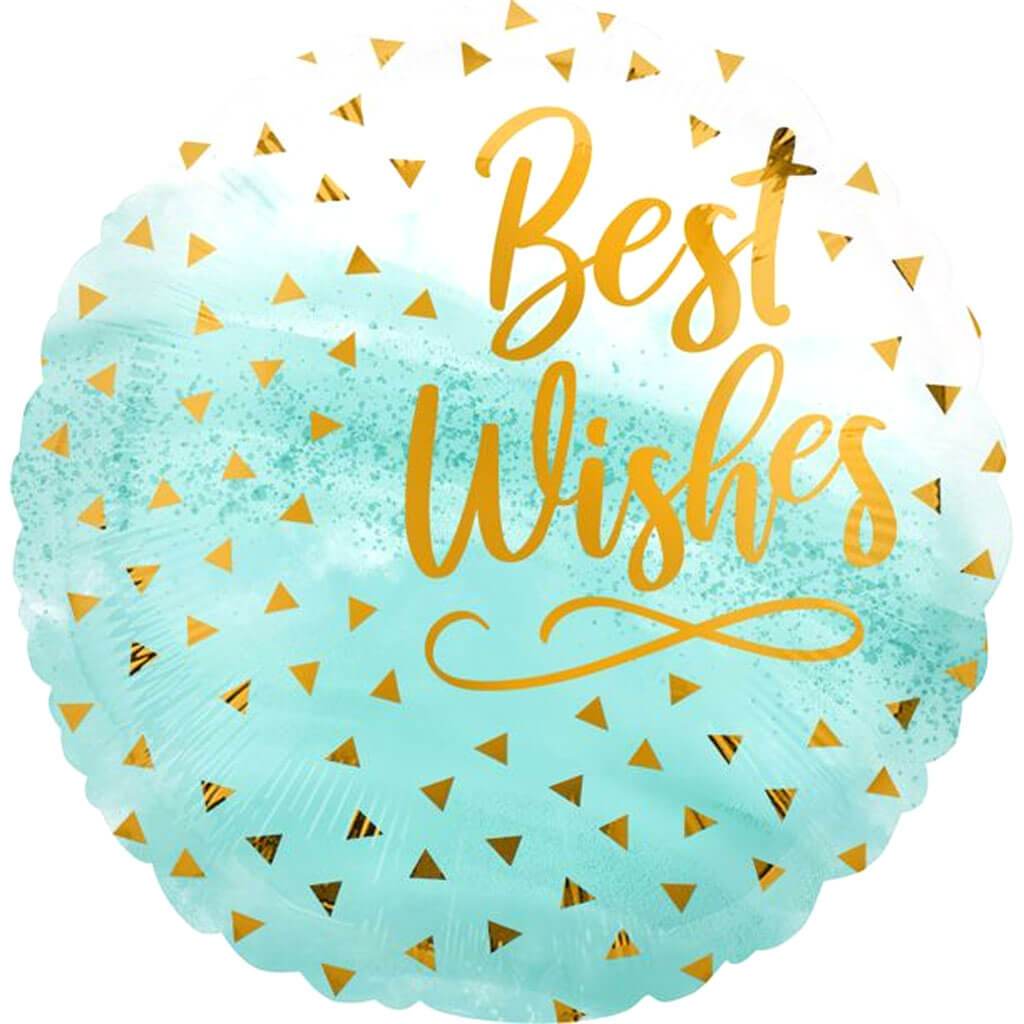 Best Wishes Gold Confetti Foil Balloon, 18in