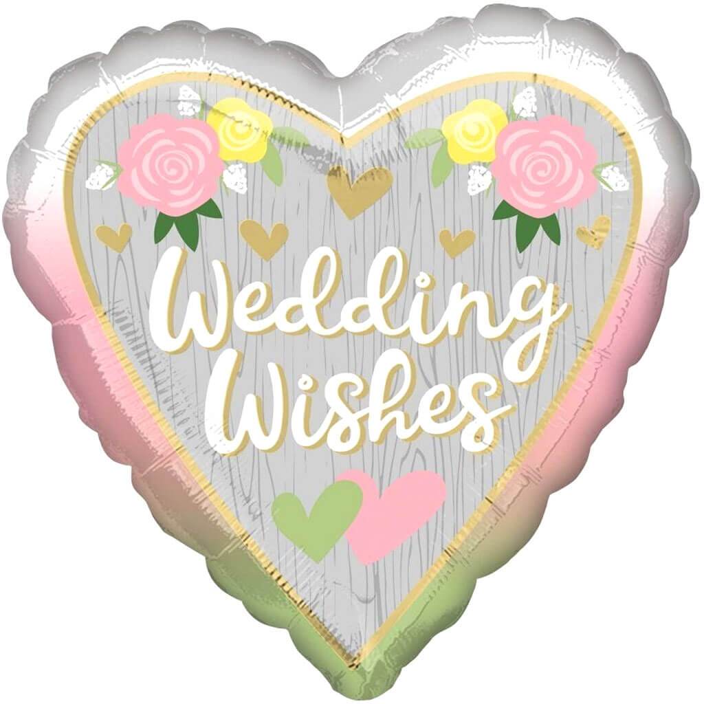 Wedding Wishes Ombre Foil Balloon, 18in