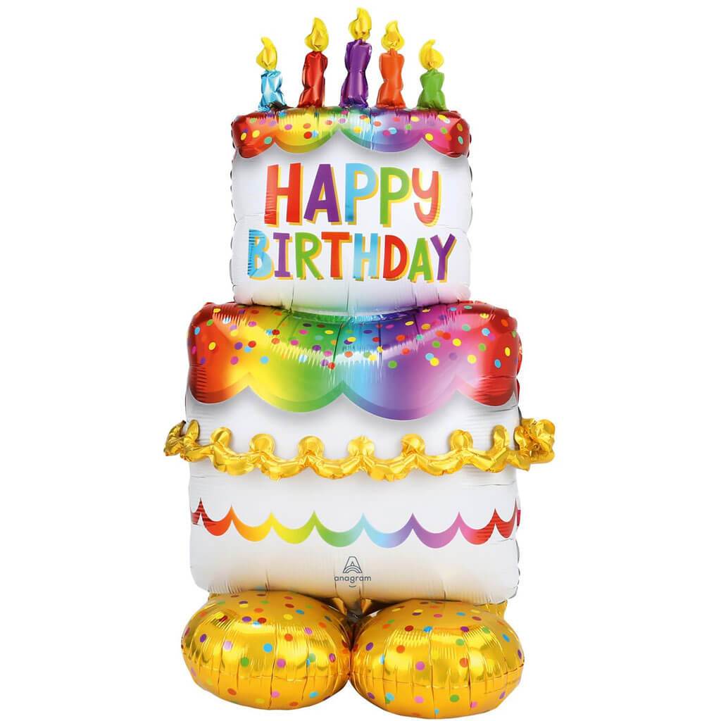 Birthday Cake Airloonz Foil Balloon, 53in