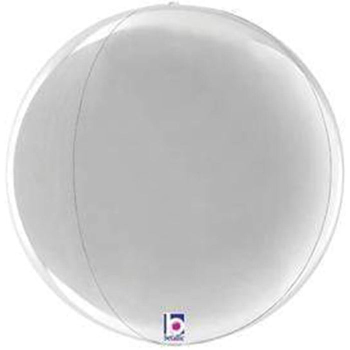 Silver Globe Shape Latex Balloon, 16in