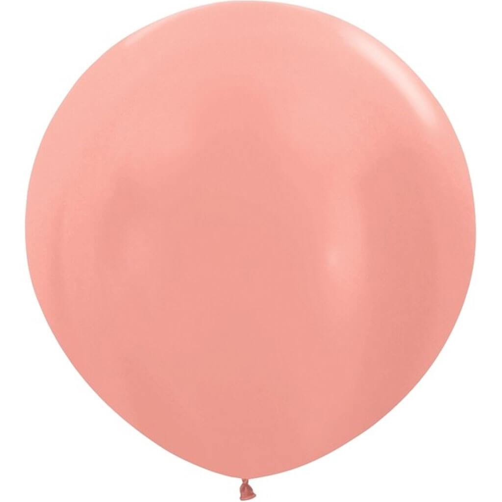 Metallic Rose Gold Latex Balloon, 24in