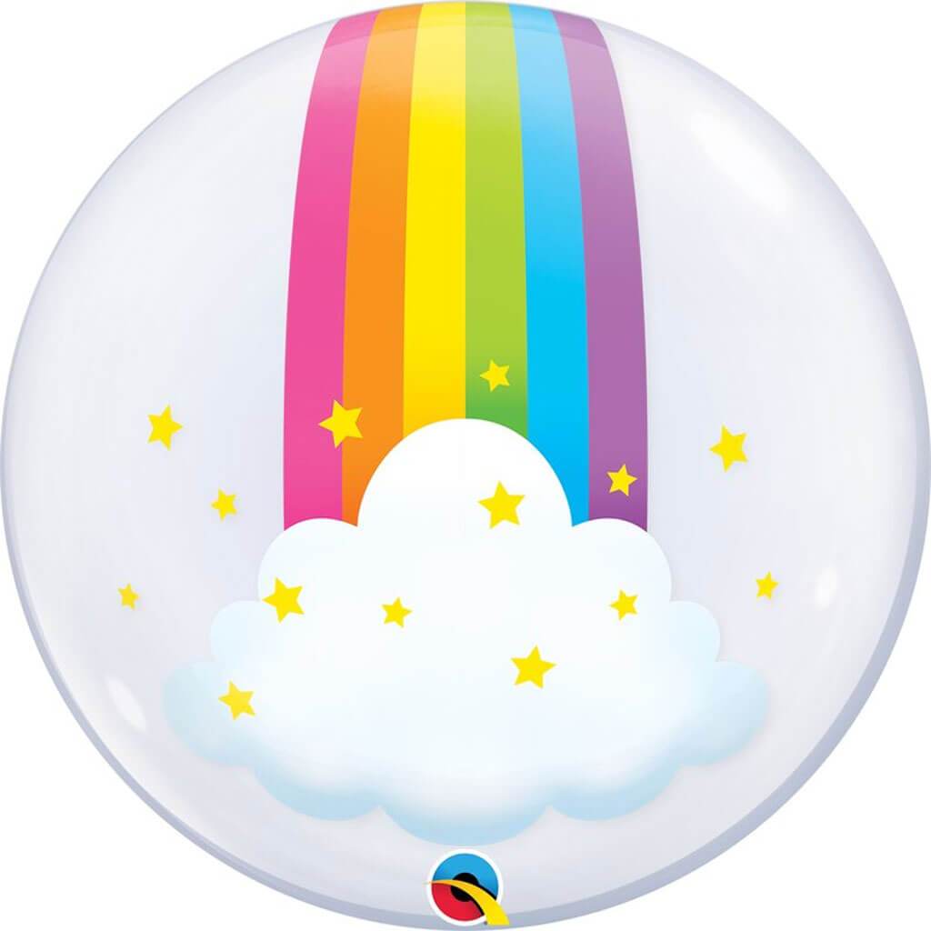 Rainbow Clouds Deco Bubble Balloon, 24in