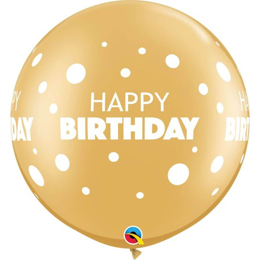 Birthday Big &amp; Little Dots Latex Balloon, 30in