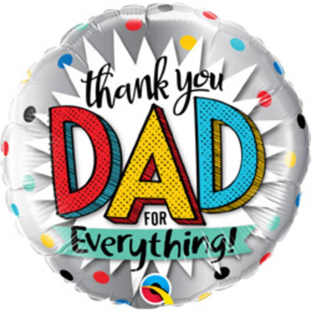 Thank You Dad For Everything Foil Balloon, 18in