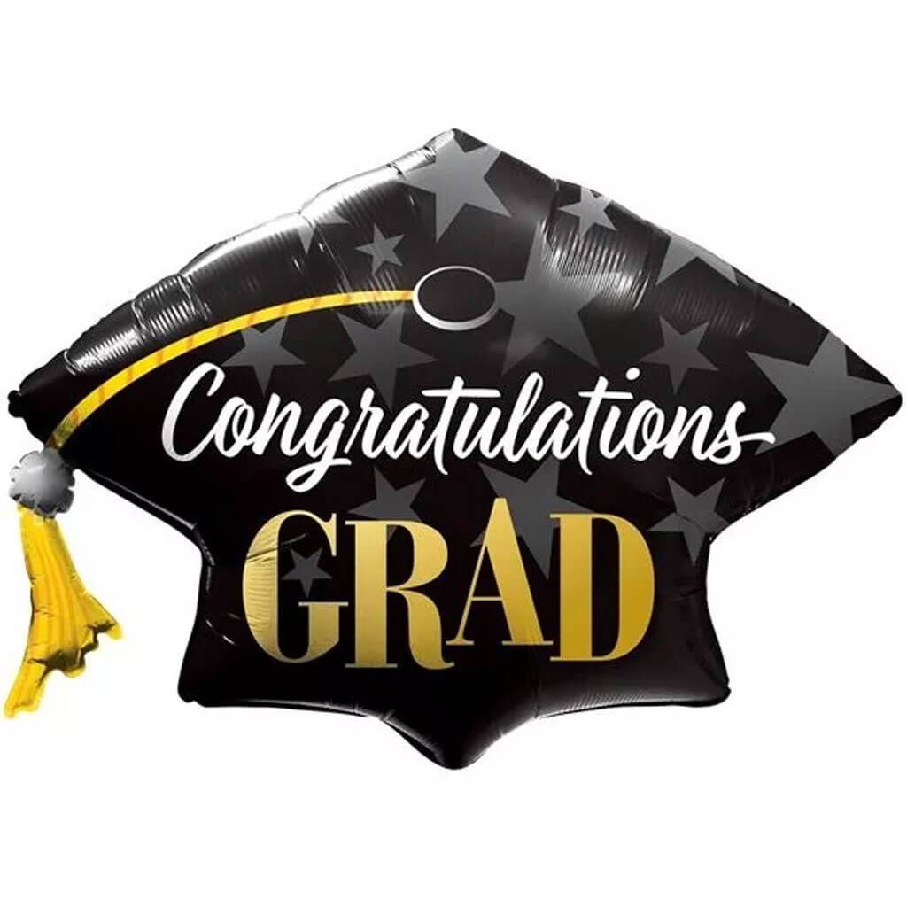 Congratulations Grad Cap Super Shape Foil Balloon, 41in