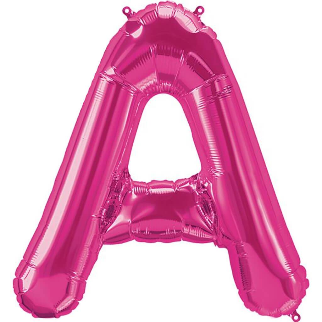 Letter A Magenta Foil Balloon, 34in