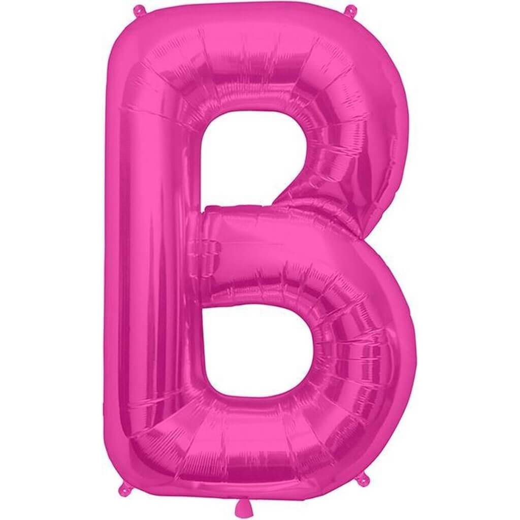 Letter B Magenta Foil Balloon, 34in