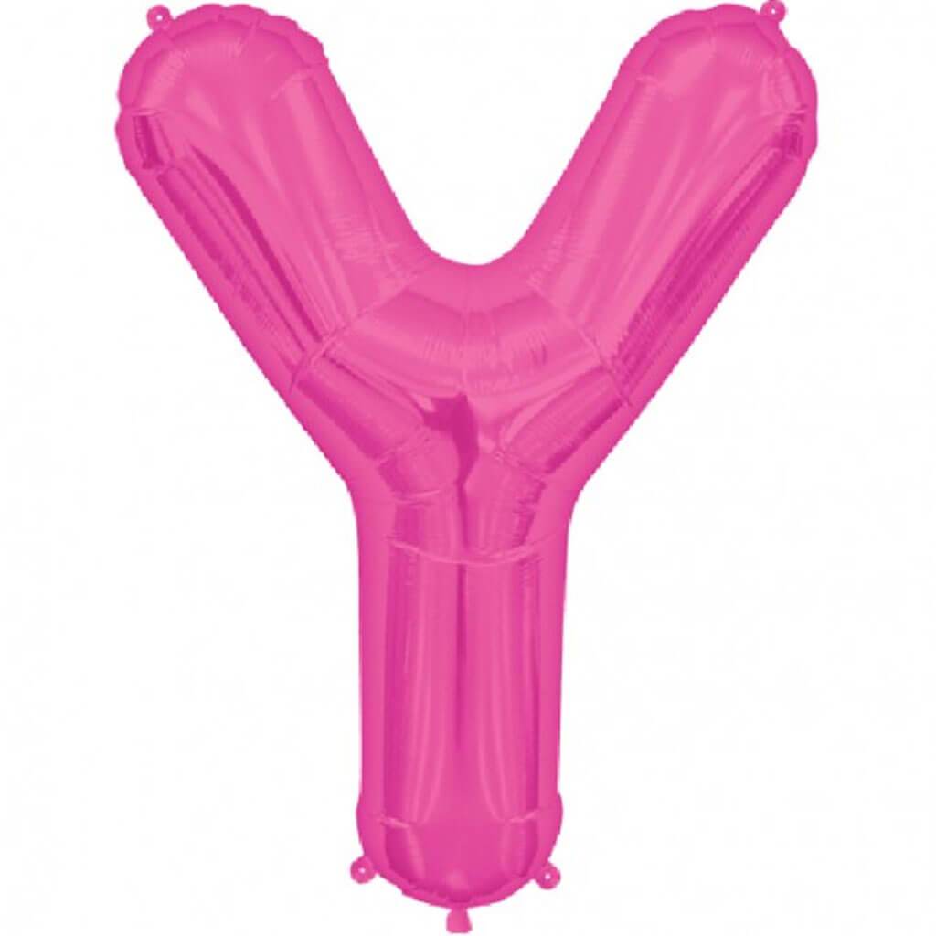 Letter Y Magenta Foil Balloon, 34in