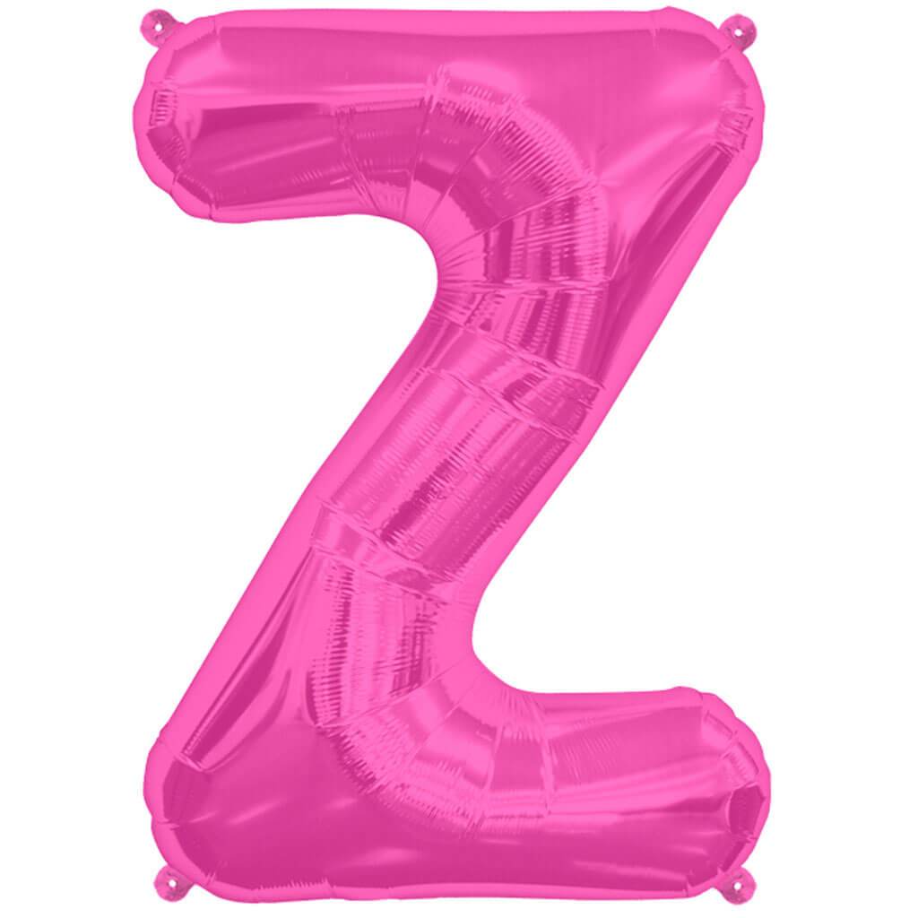 Letter Z Magenta Foil Balloon, 34in