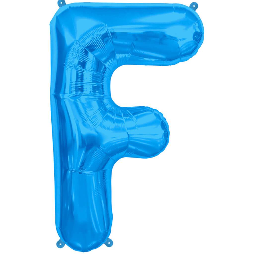 Letter F Blue Foil Balloon, 34in