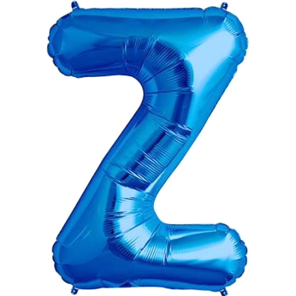 Letter Z Blue Foil Balloon, 34in