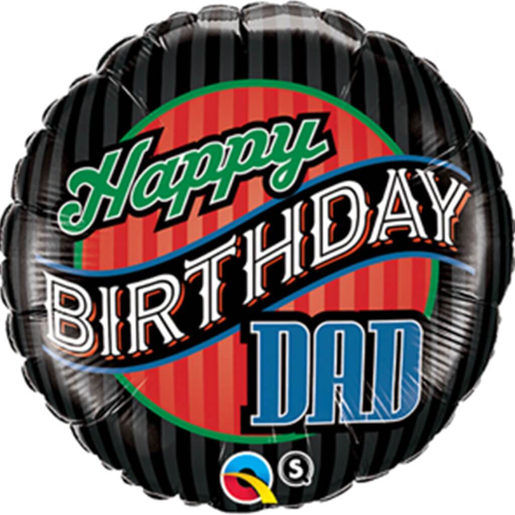 Stripes Birthday Dad Foil Balloon, 18in