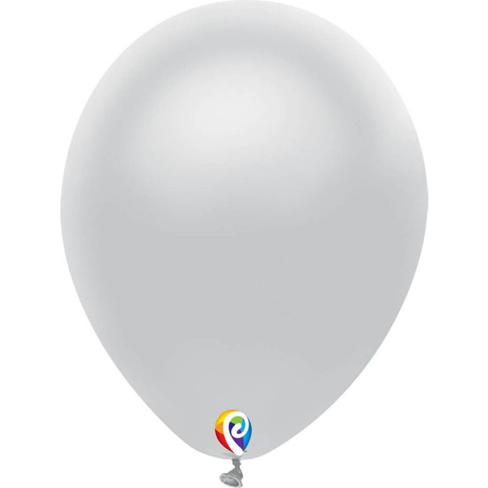 Latex Balloon Plain Silver, 12in