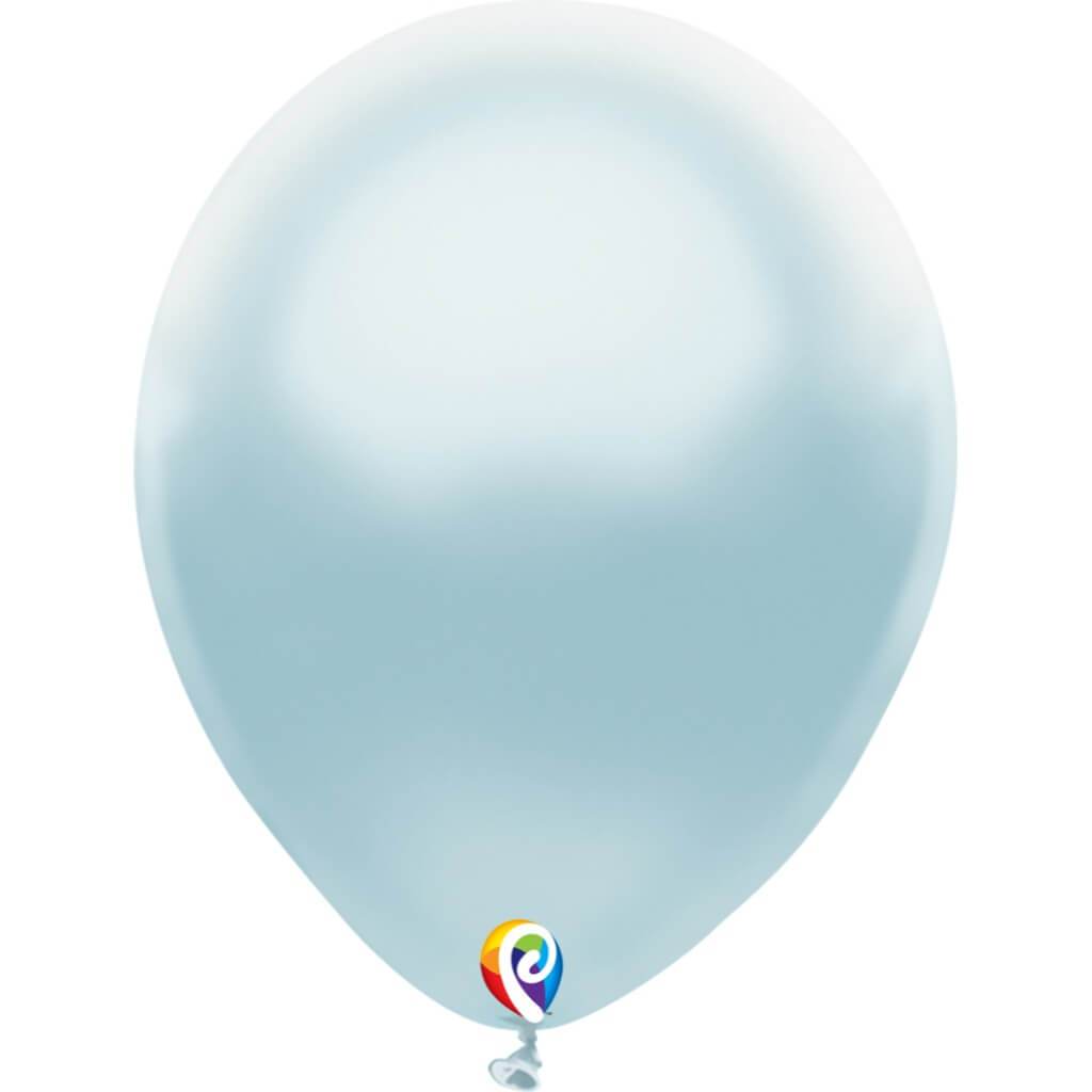 Latex Balloon Plain Pearl Baby Blue, 12in