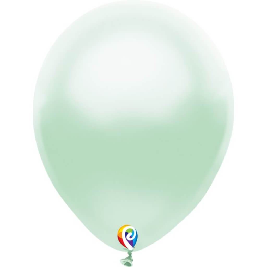 Latex Balloon Plain Pearl Mint Green, 12in