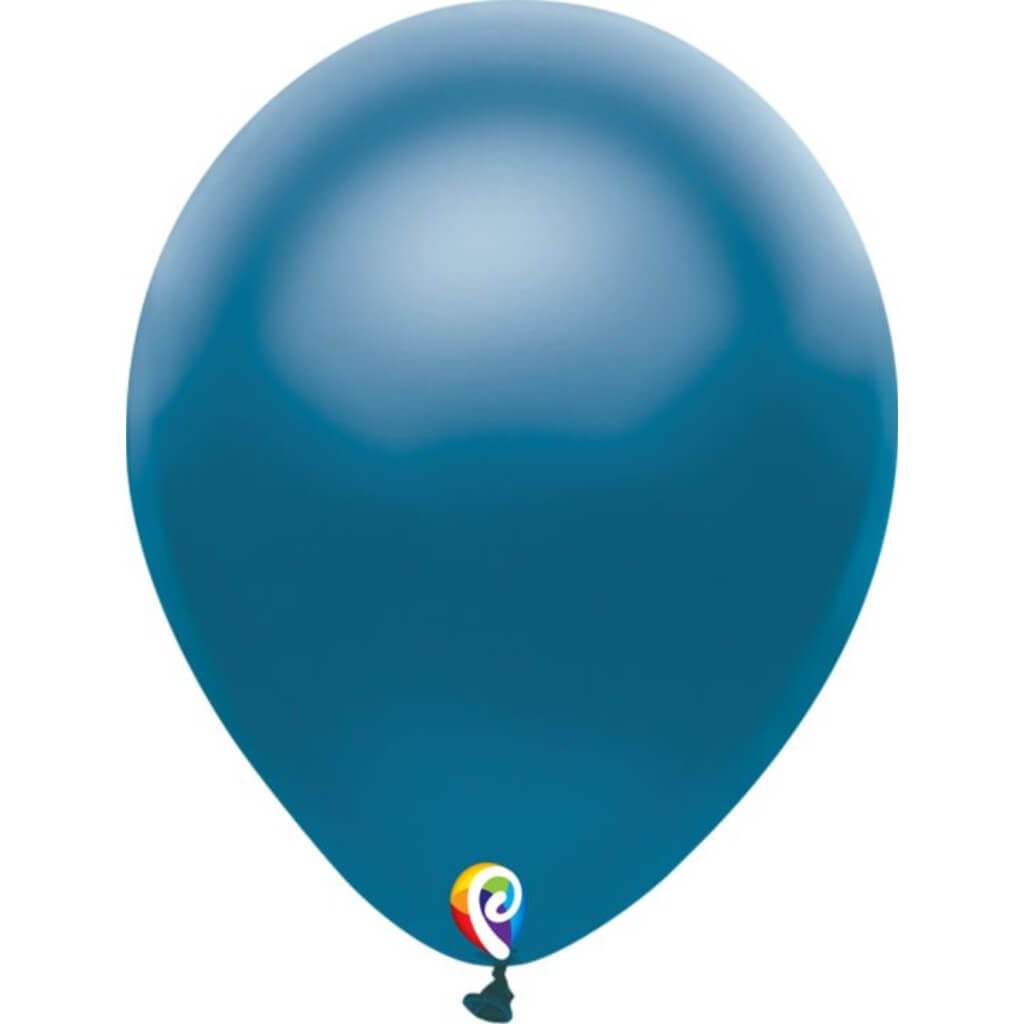 Latex Balloon Plain Pearl Blue, 12in