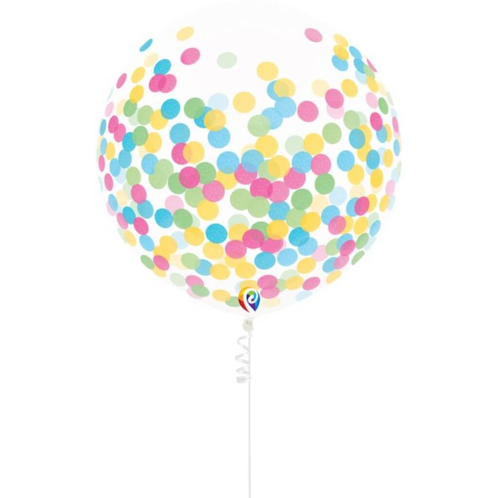 Confetti Balloon With Ribbon 17in, 3ct