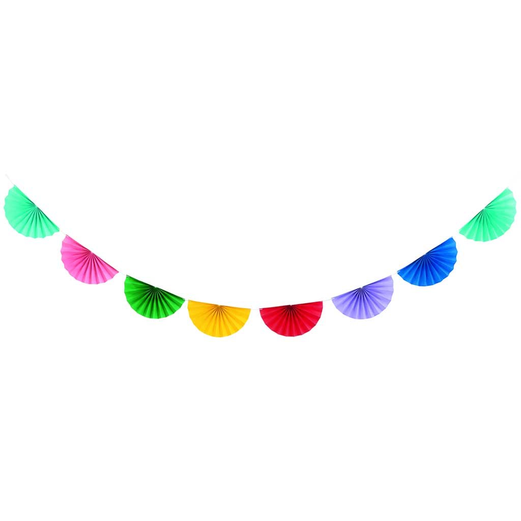 Rainbow Paper Fan Garland