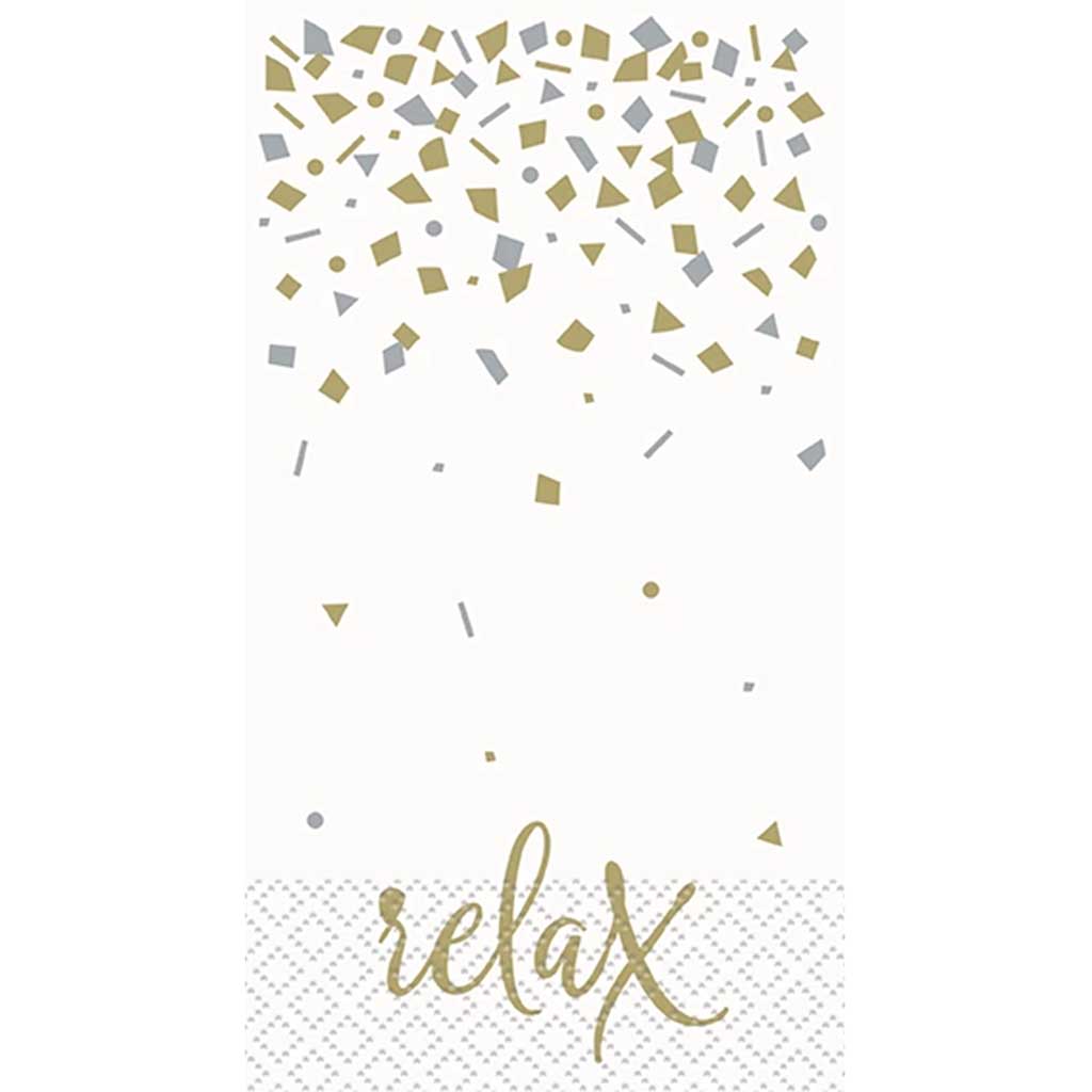 Gold Confetti Relax Guest Napkin, 16ct