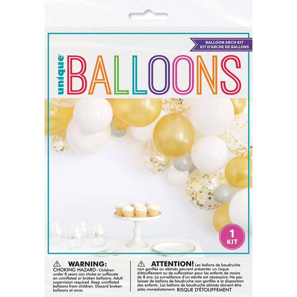 Foil Confetti Latex Balloon Arch Assorted Solid