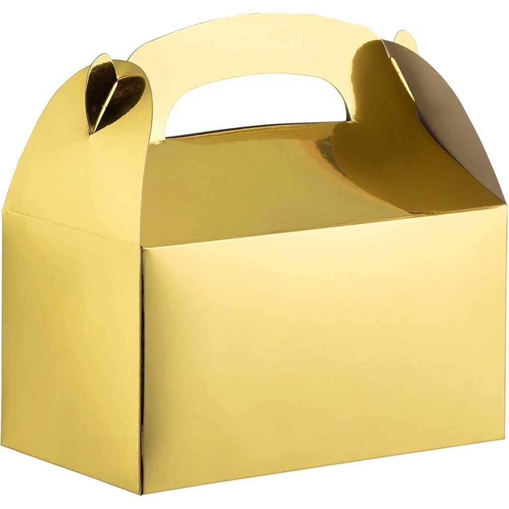 Gold Mettalic Foil Favor Box, 8ct