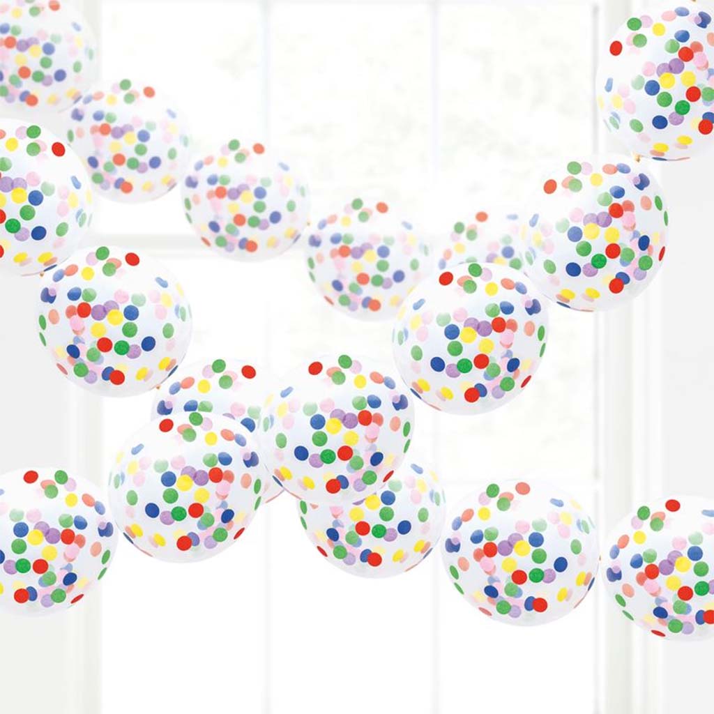 Confetti Filled Latex Balloon Garland 12in, 5pc