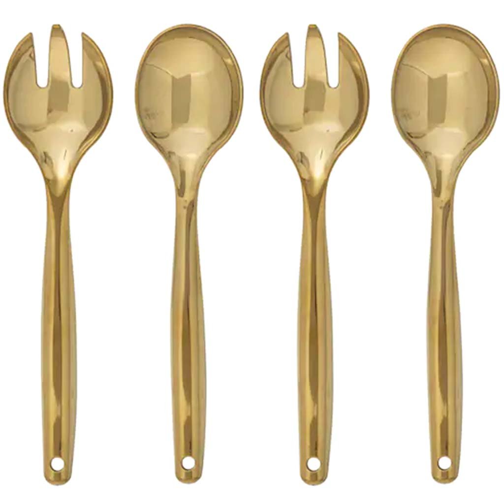 Plastic Serving Utensil Gold Set 4pc