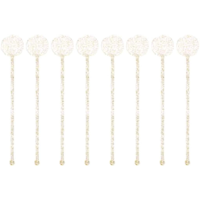Plastic Gold Glitter Cocktail Stirrers, 8ct