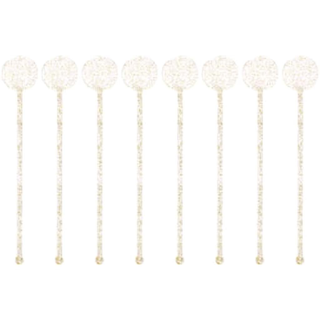 Plastic Gold Glitter Cocktail Stirrers, 8ct