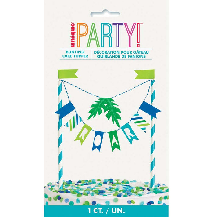 Blue & Green Dinosaur Birthday Cake Topper