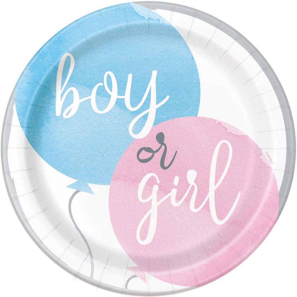 Gender Reveal Dinner Plates 9in, 8ct