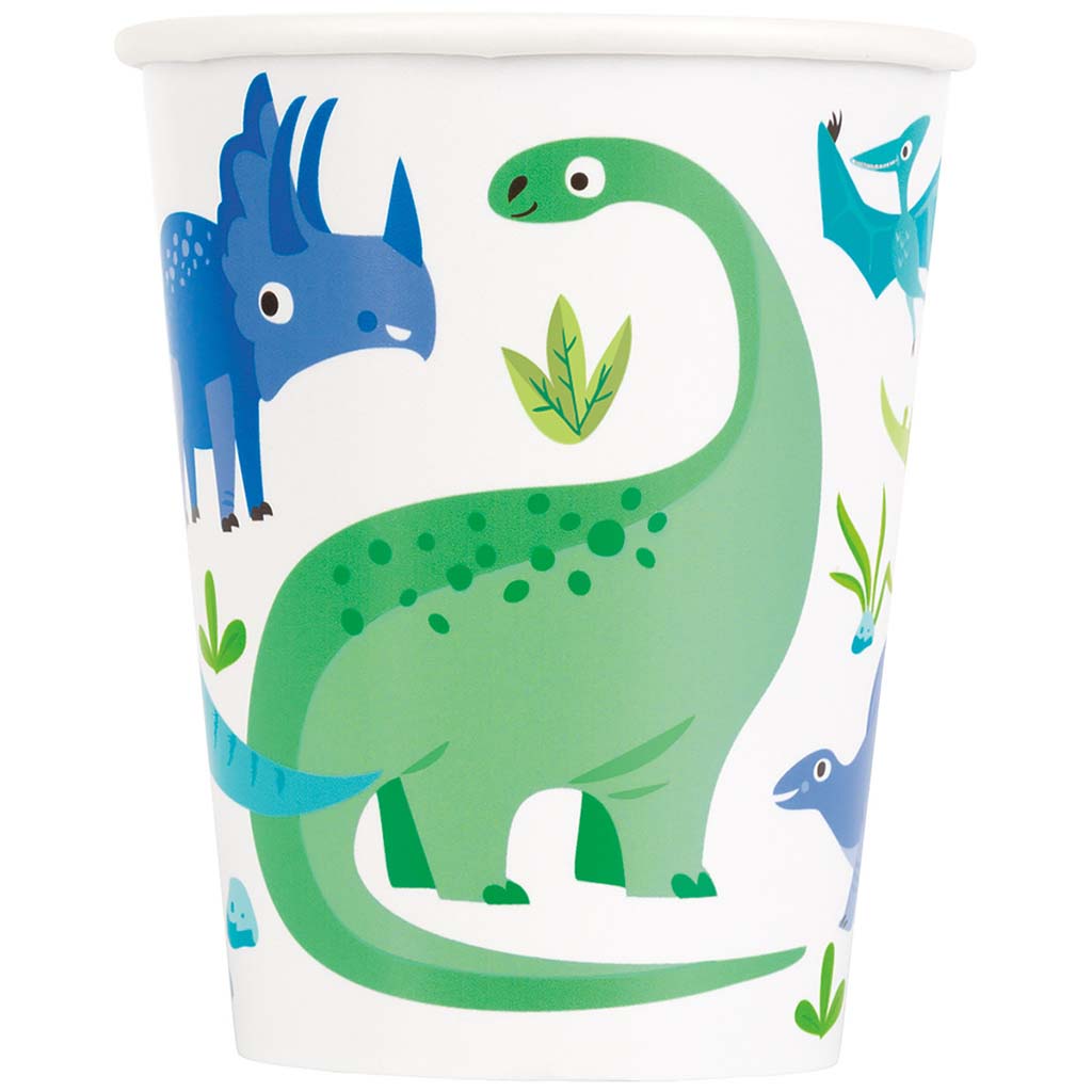 Blue &amp; Green Dinosaur Cups 9oz, 8ct