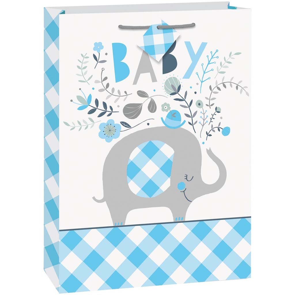 Blue Floral Elephant  Giftbag Jumbo